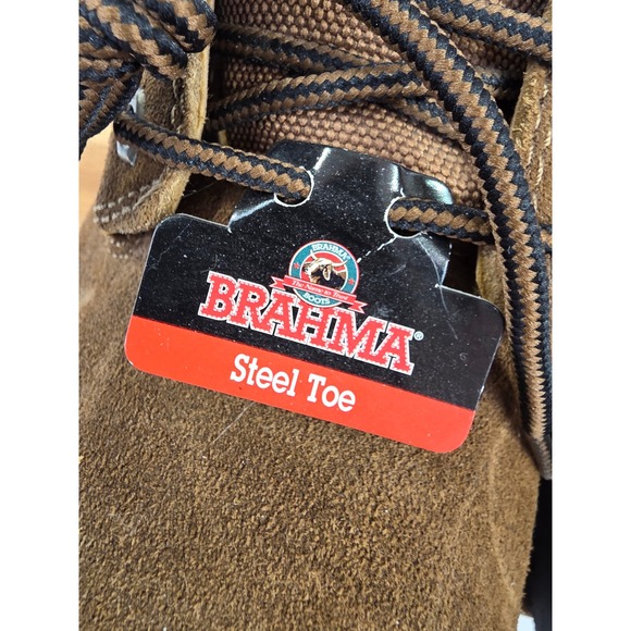 Brahma Steel Toe Work Boots Waterproof Genuine Leather Brown Men Size 10.5 - Picture 4 of 11